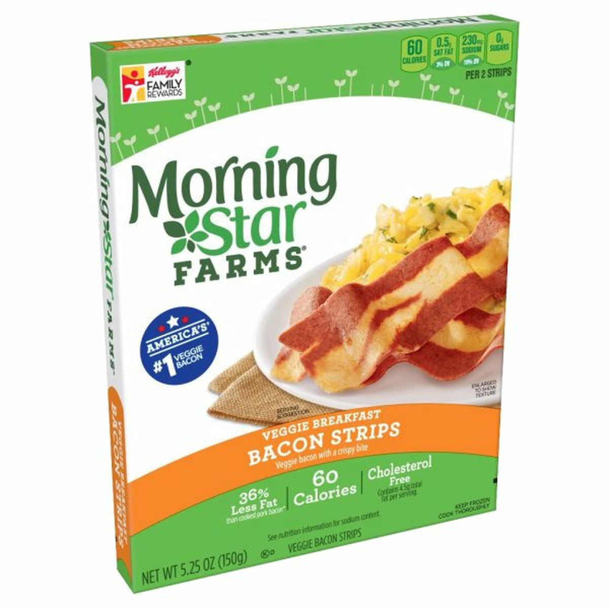 Calories in Morning Star Farms Veggie Morningstar Farms, Veggie Breakfast, Veggie Bacon Strips, Vegetarian