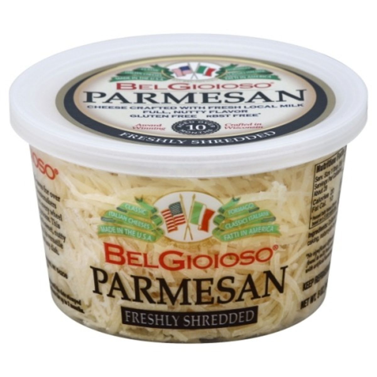 Calories in BelGioioso Cheese Parmesan Cheese- Shredded