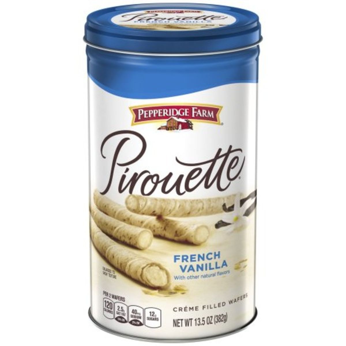 Calories in Pepperidge Farms  Pirouettes Pirouette Creme Filled Wafers French Vanilla Cookies