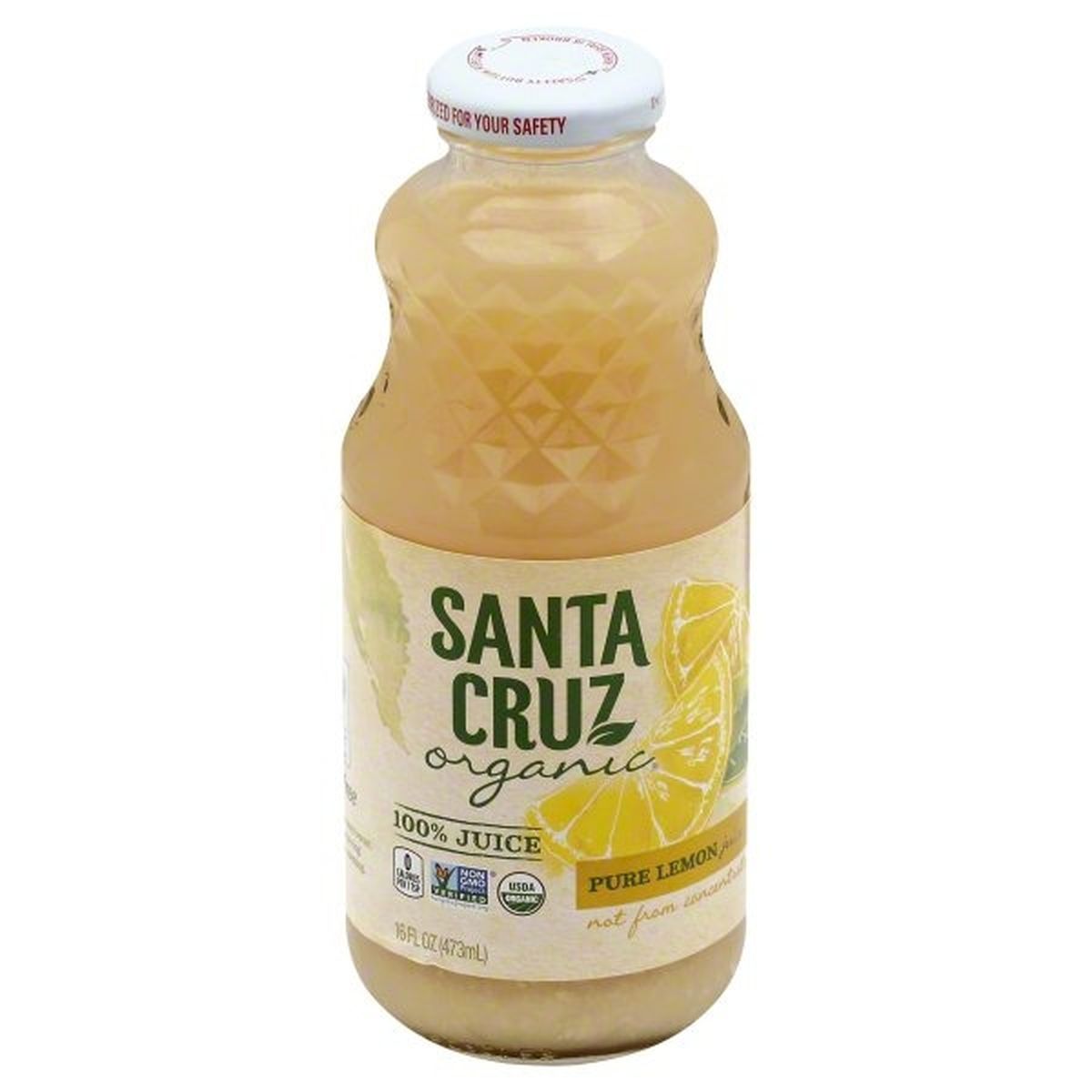 Calories in Santa Cruz Organic Organic 100% Juice, Pure Lemon