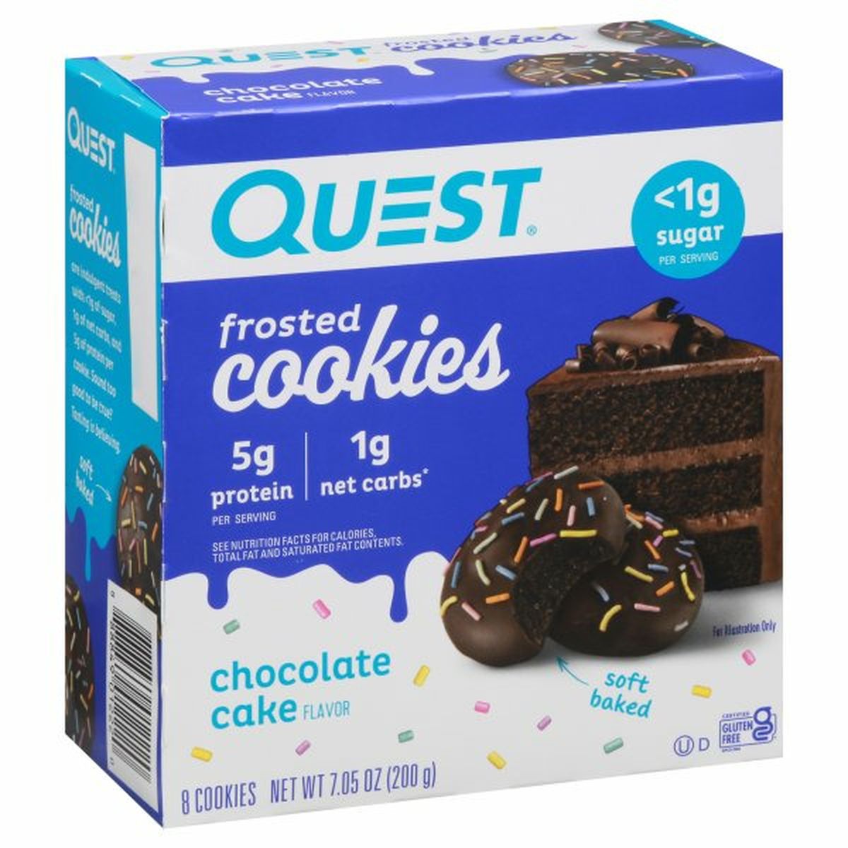 Calories in Quest Cookies, Frosted, Chocolate Cake Flavor