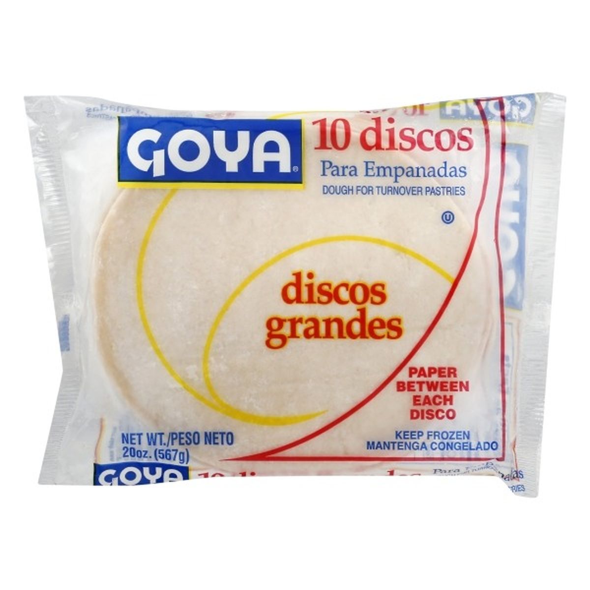 Calories in Goya Discos, Empanadas, Grandes