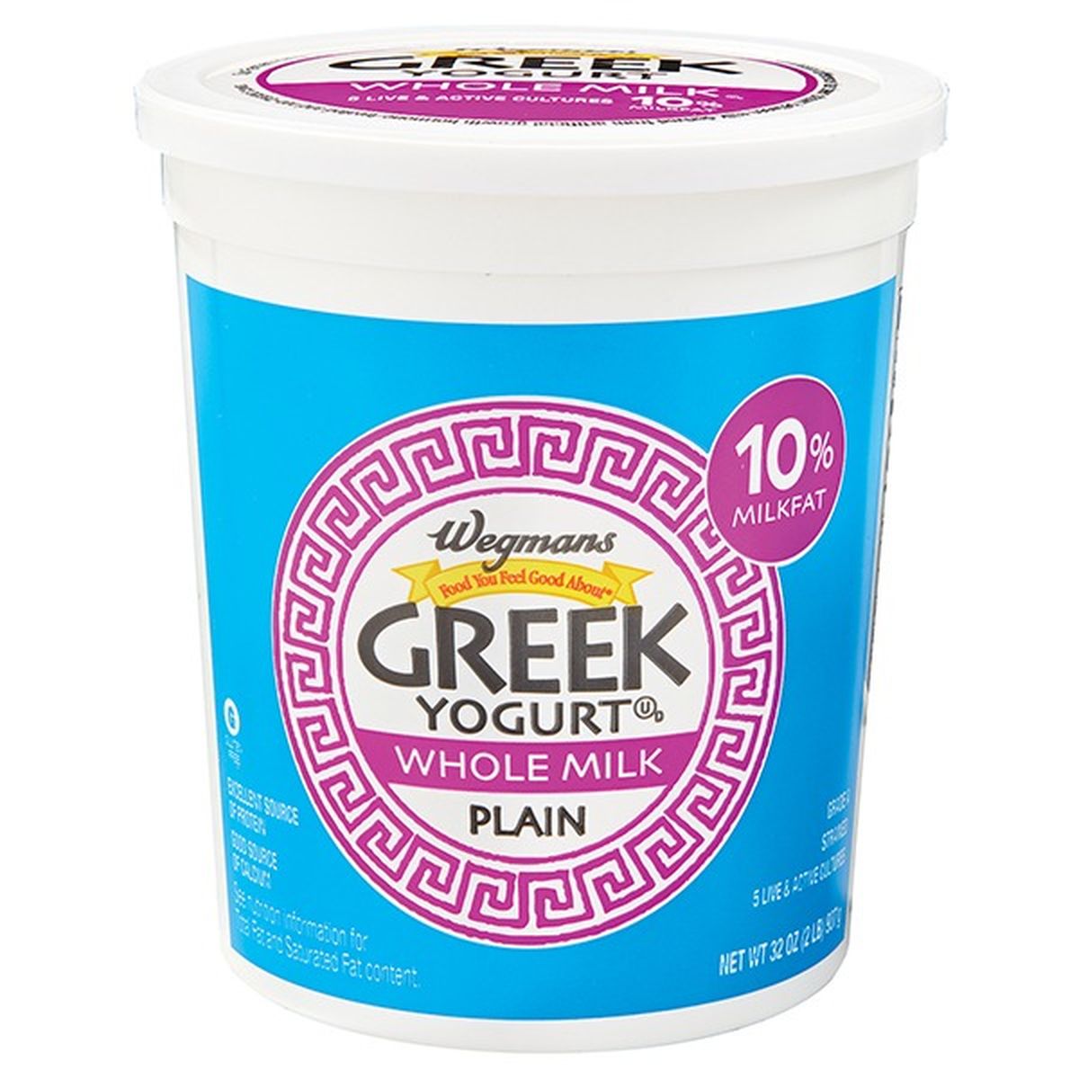 Calories in Wegmans Greek Plain Whole Milk Yogurt