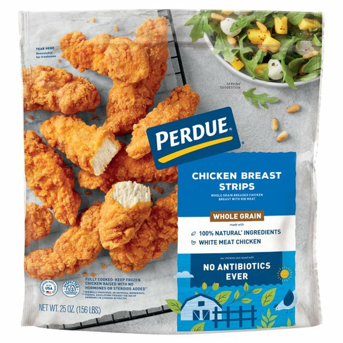 Calories in Perdue Chicken Breast Strips, Whole Grain