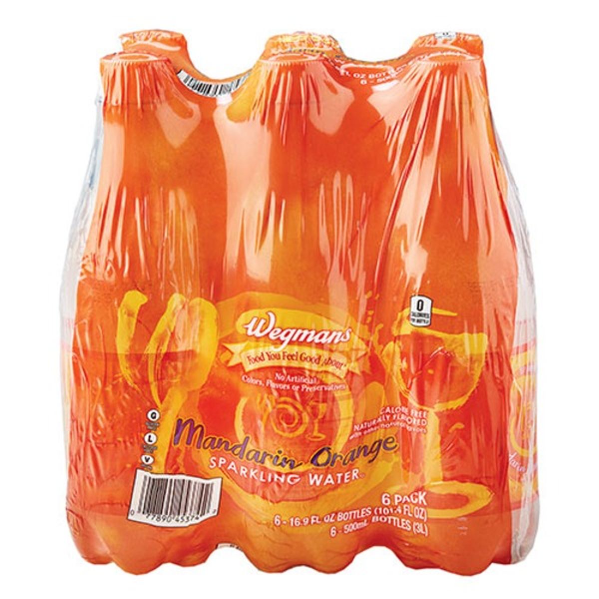 Calories in Wegmans Sparkling Water Mandarin Orange, 6 pack