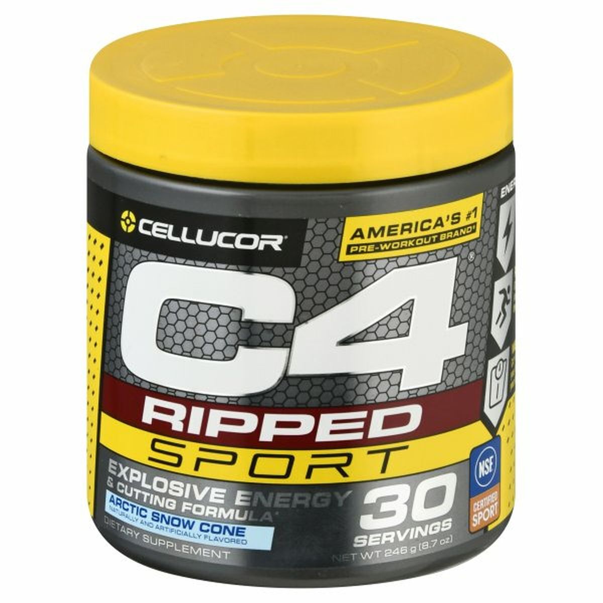 Calories in Cellucor Ripped Sport Pre-Workout, Arctic Snow Cone