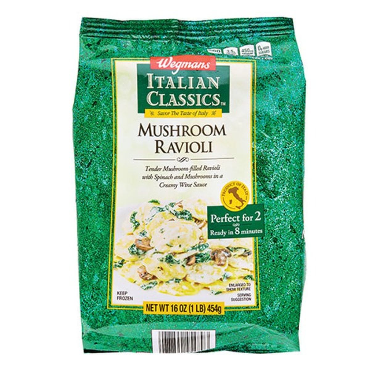 Calories in Wegmans Italian Classics Mushroom Ravioli