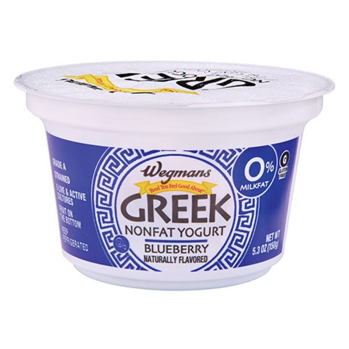 Calories in Wegmans Greek Blueberry Nonfat Yogurt
