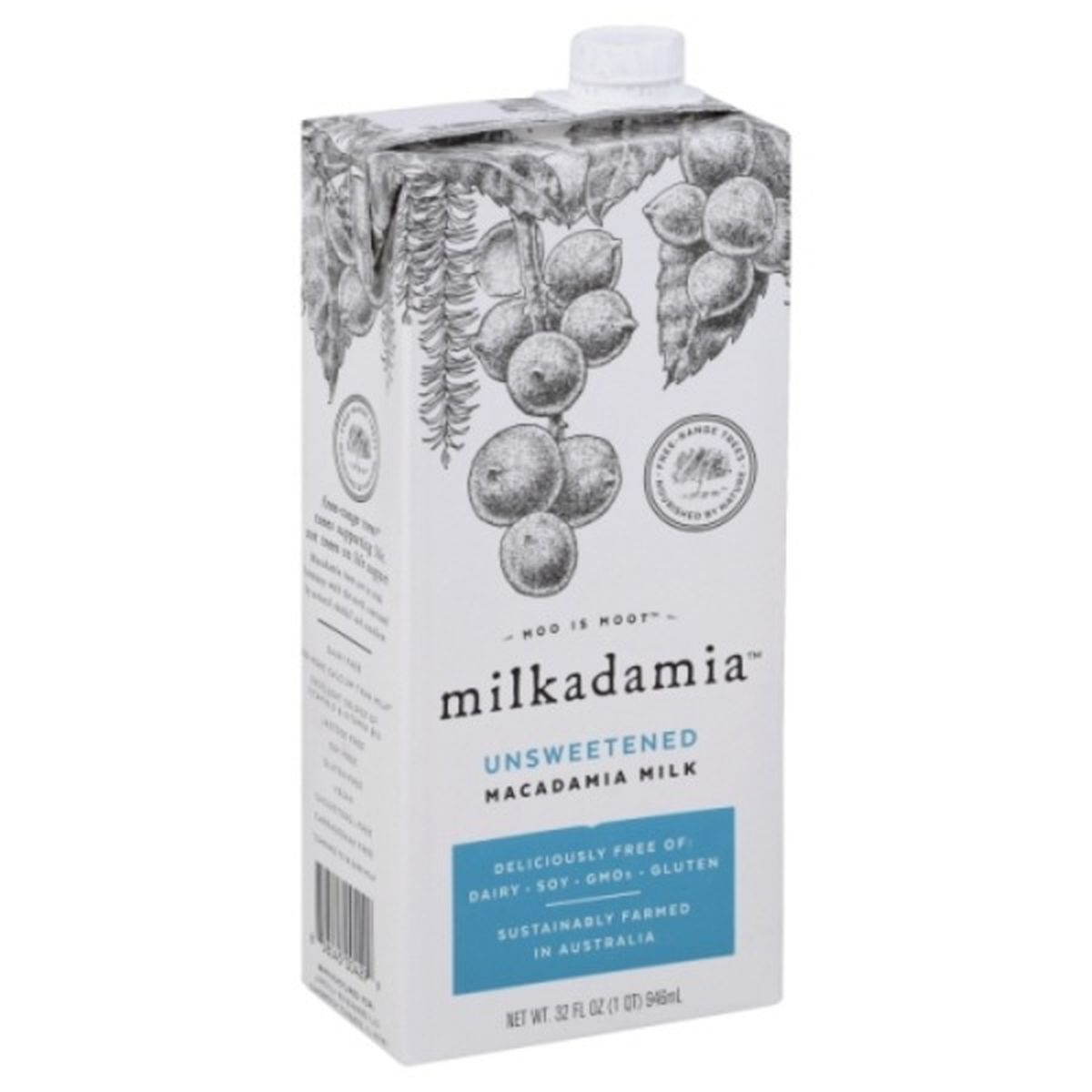 Calories in milkadamia Macadamia Milk, Unsweetened