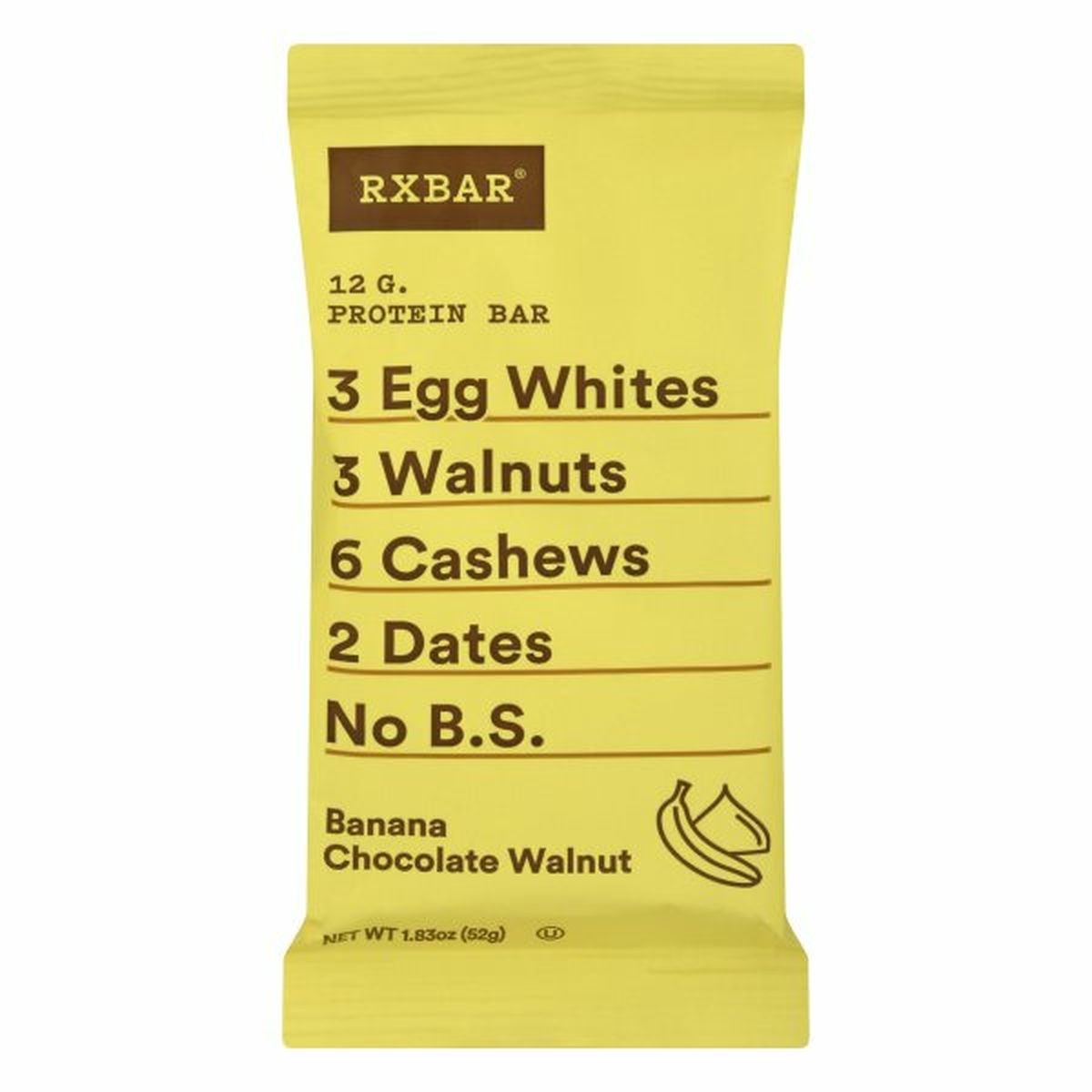 Calories in RXBAR Protein Bar, Banana Chocolate Walnut