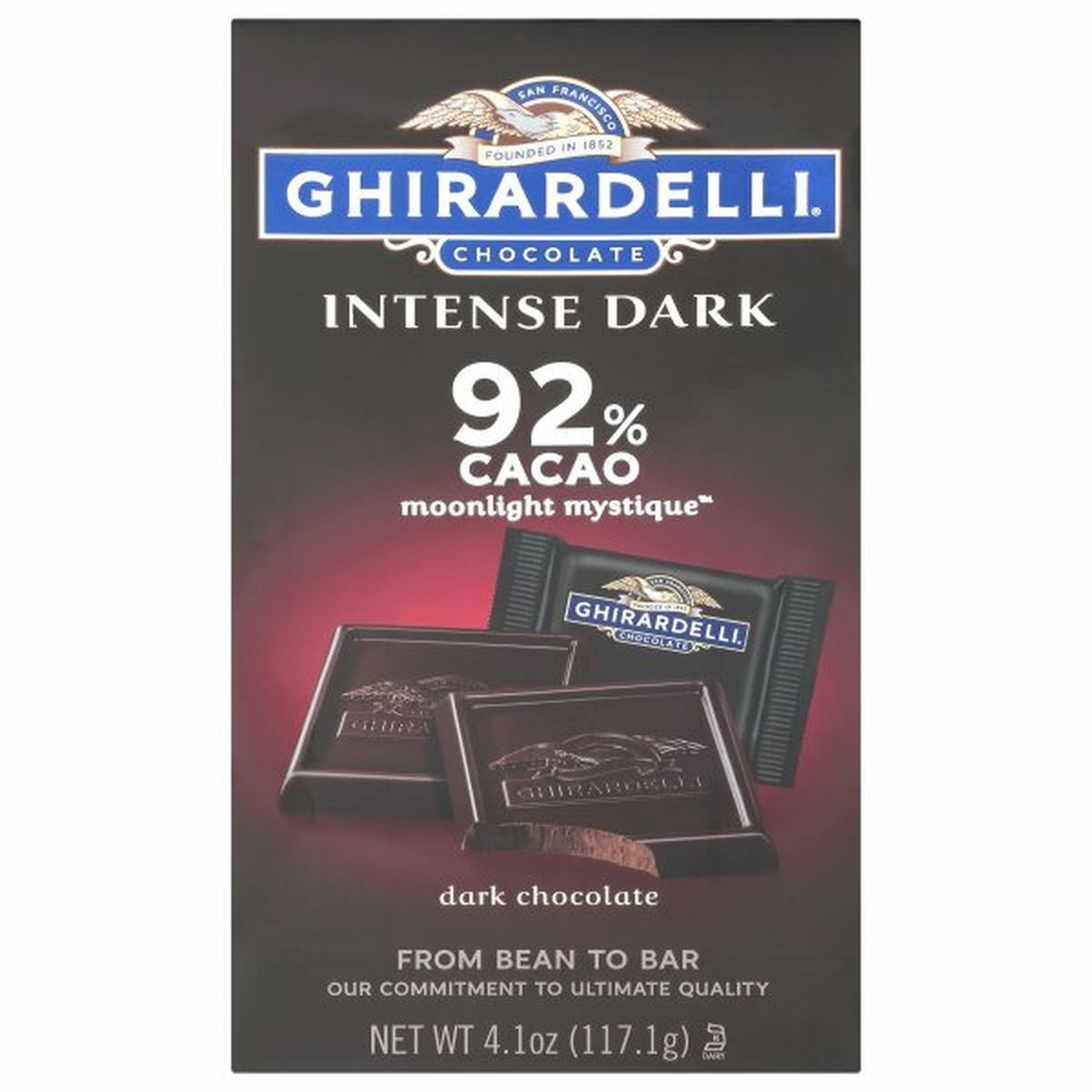 Calories in Ghirardelli Dark Chocolate, Intense, Moonlight Mystique, 92% Cacao