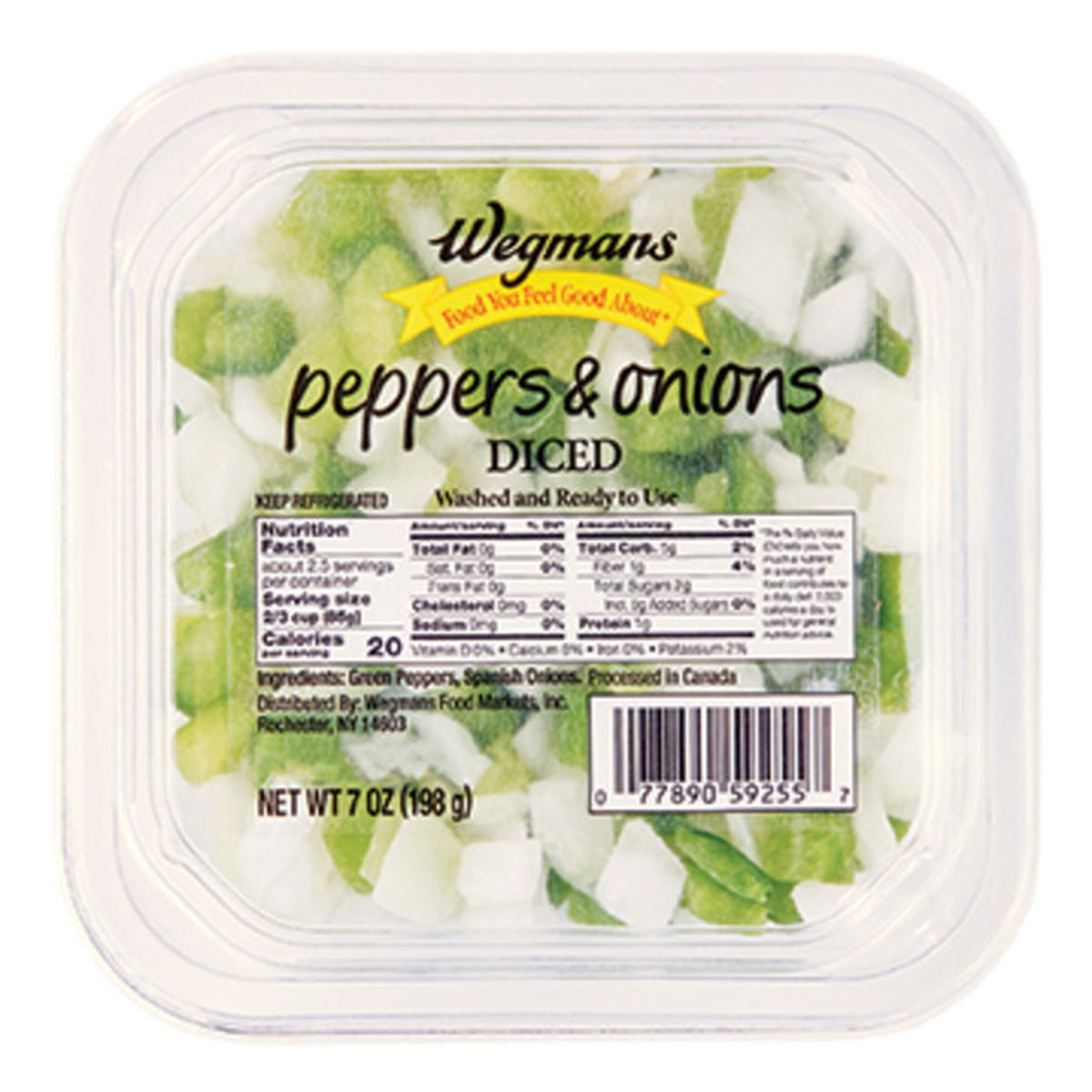 Calories in Wegmans Diced Green Peppers & Onions