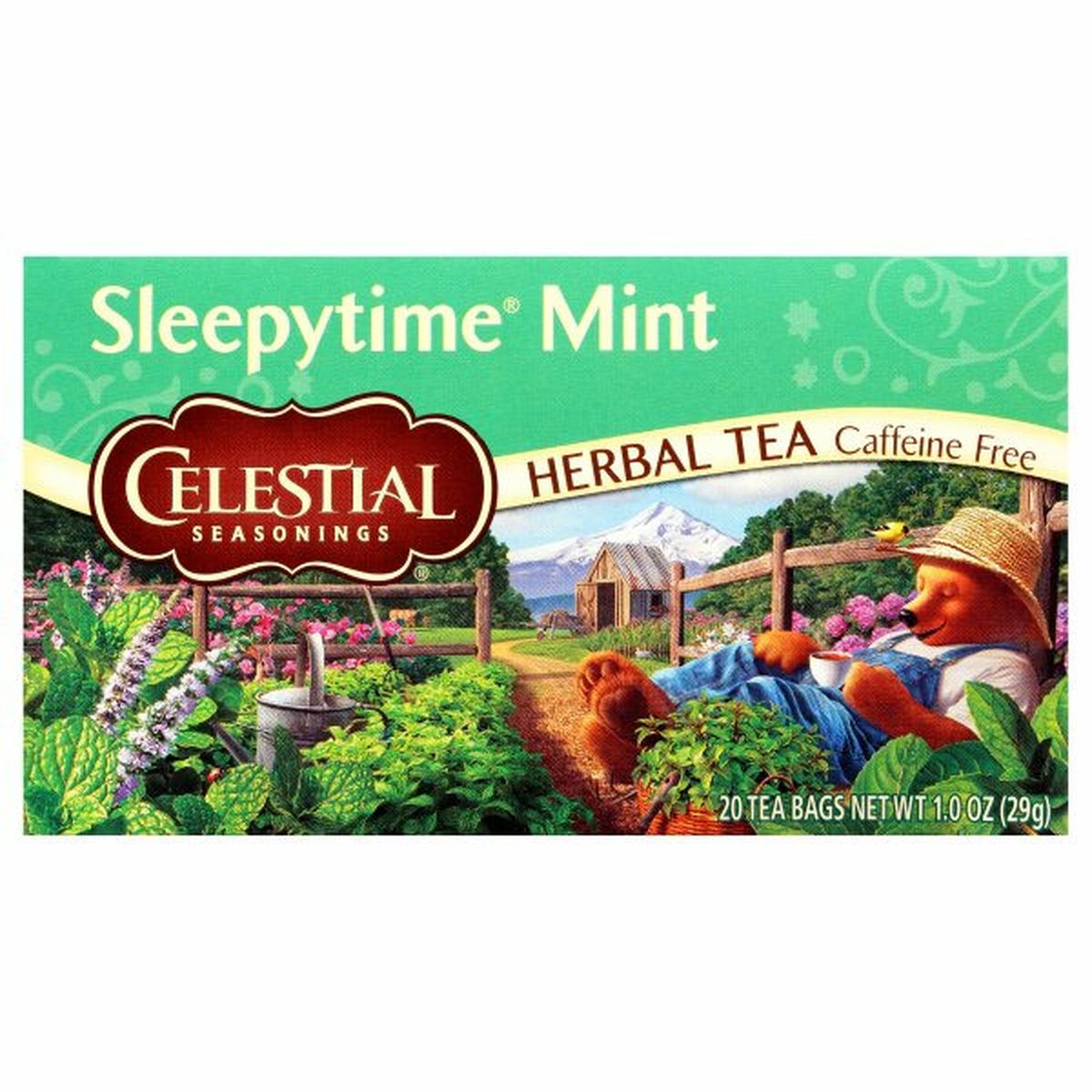 Calories in Celestial Seasonings Herbal Tea, Caffeine Free, Sleepytime Mint, Tea Bags