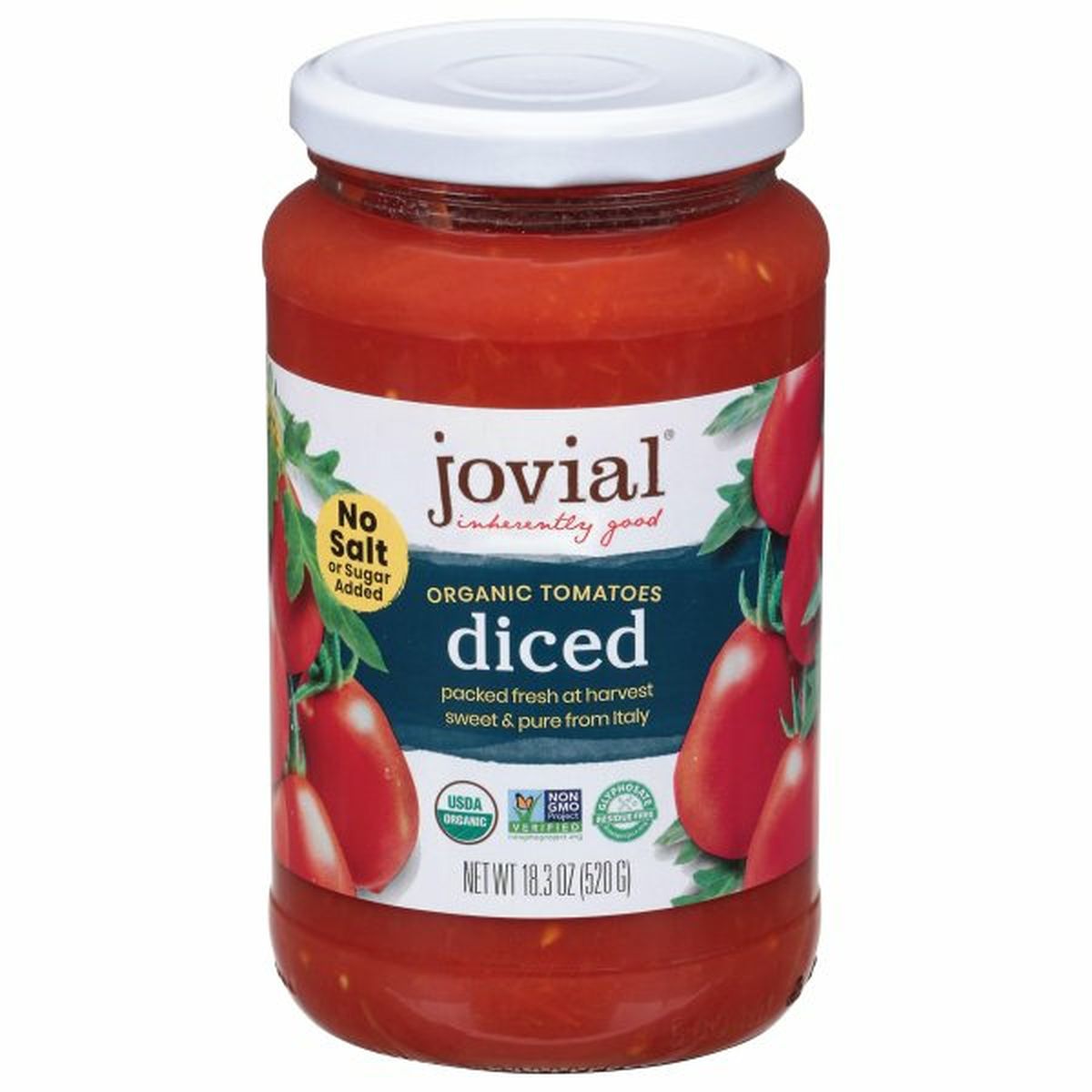 Calories in Jovial Tomatoes, Organic, Diced