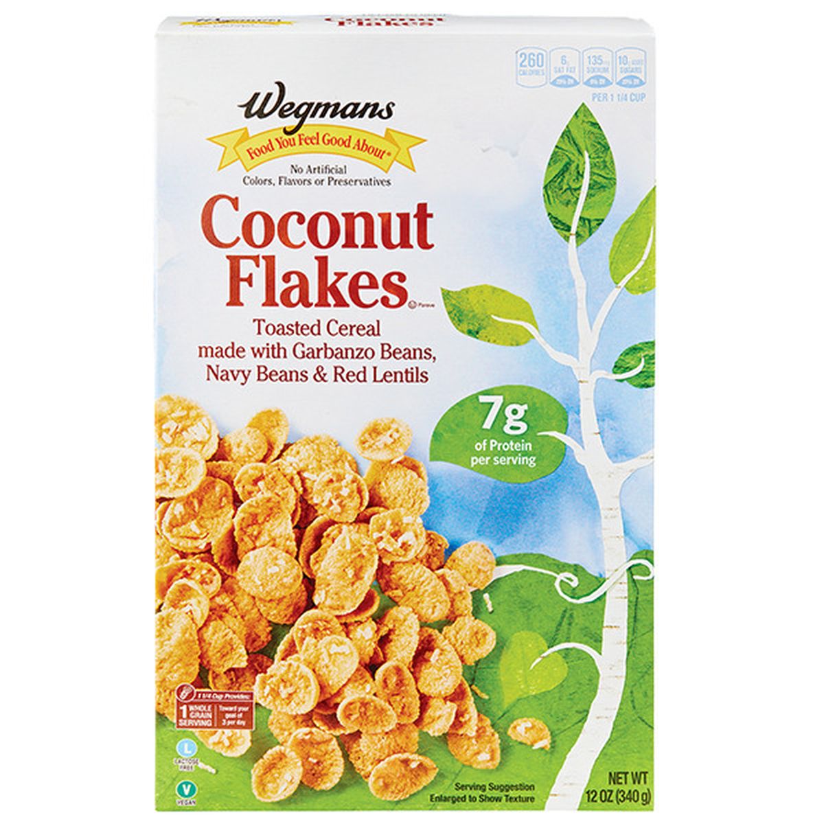Calories in Wegmans Bean Based Coconut Flakes Cereal