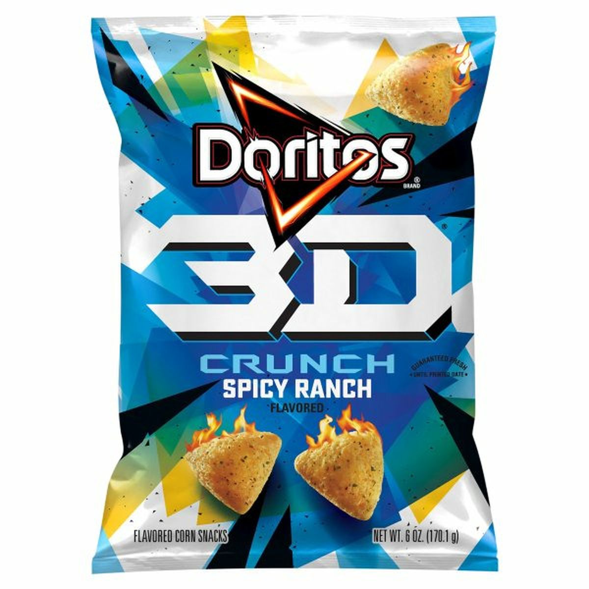 Calories in Doritos 3D Crunch Corn Snacks, Spicy Ranch