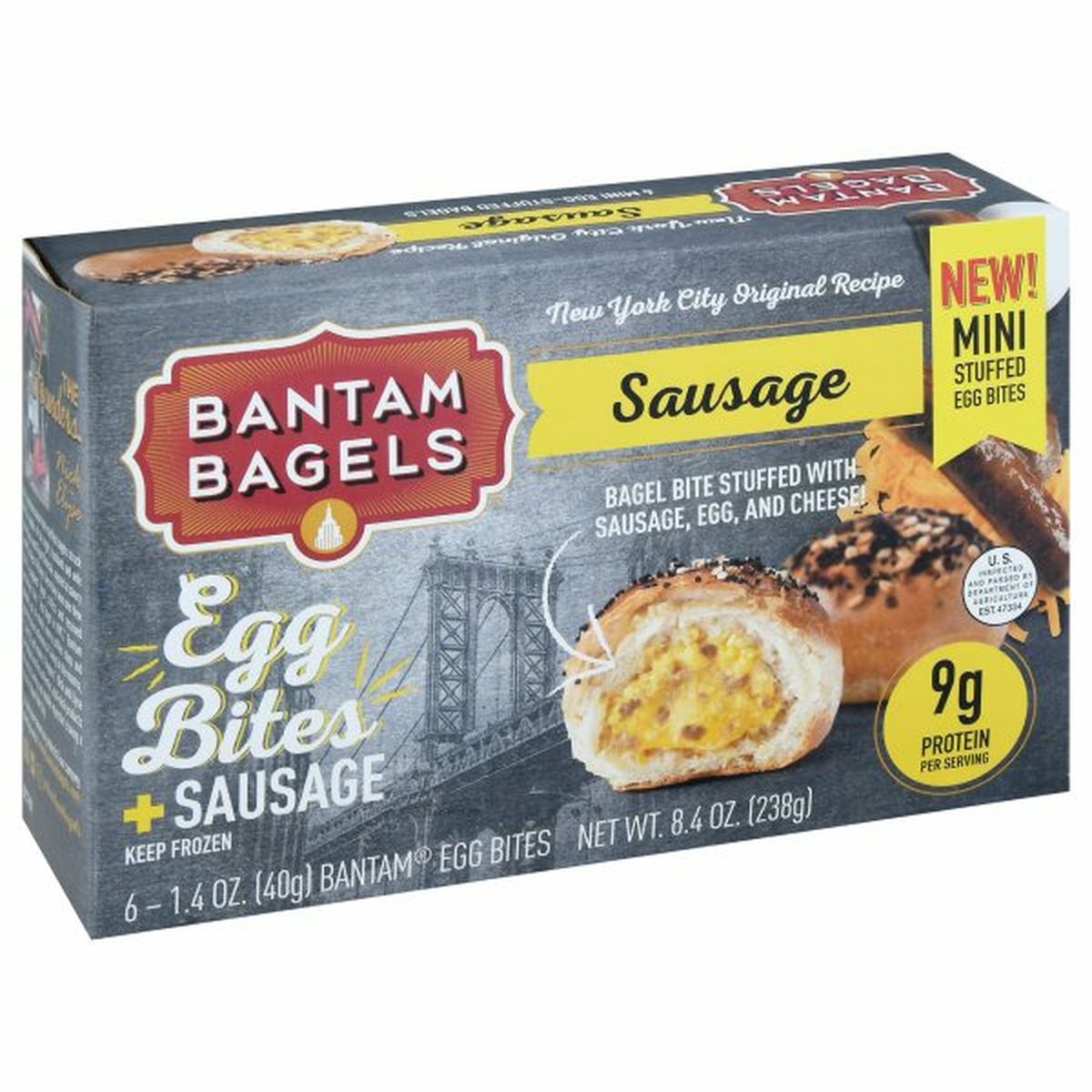 Calories in Bantam Bagels Egg Bites + Sausage, Stuffed, Mini