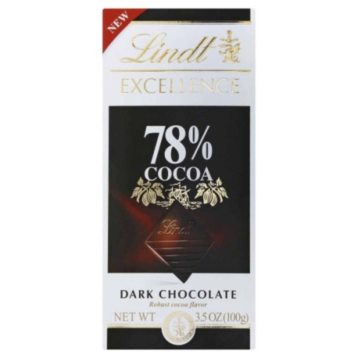 Calories in Lindt Excellence Dark Chocolate, 78% Cocoa