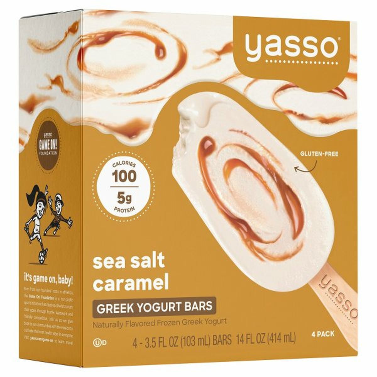 Calories in Yasso Frozen Greek Yogurt, Sea Salt Caramel Bars, 4 pack