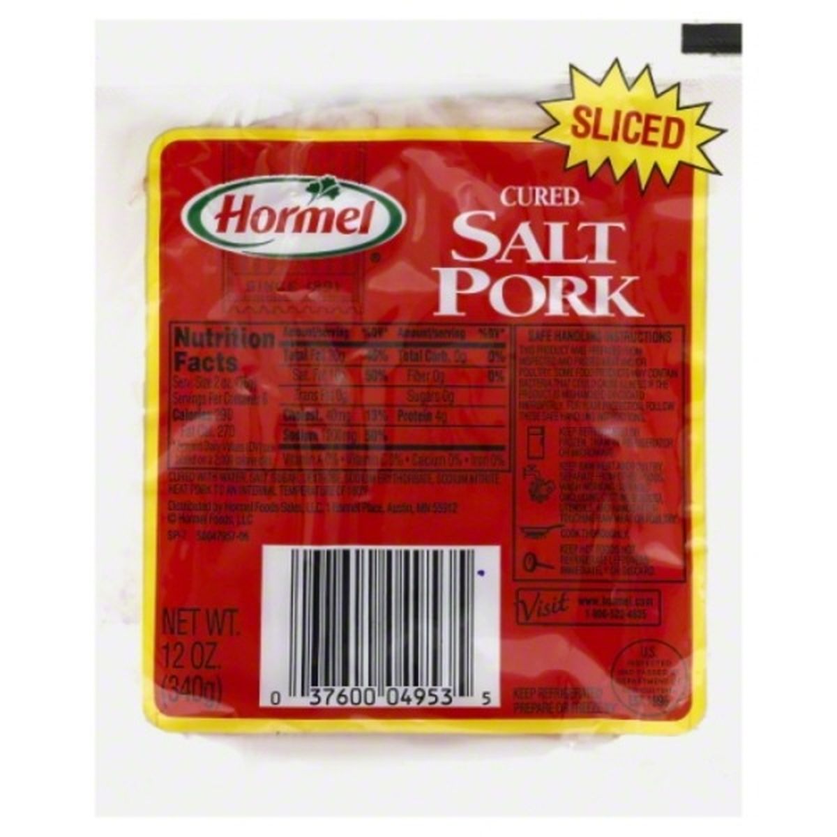 Calories in Hormel Salt Pork, Cured, Sliced