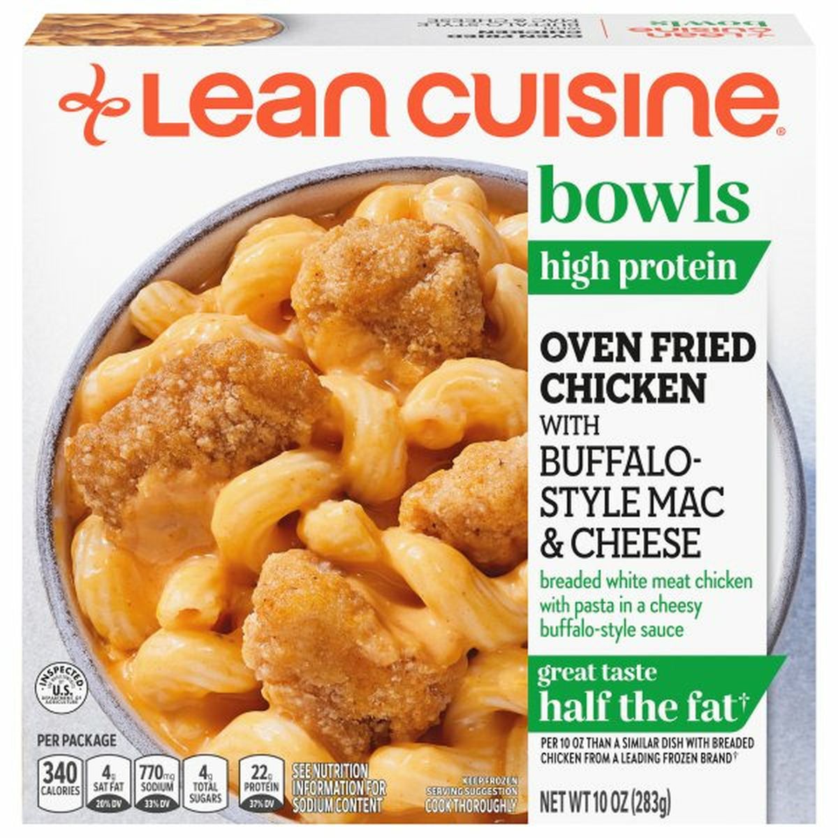 Calories in Lean Cuisine Oven Fried Chicken with Buffalo-Style Mac & Cheese, Bowls