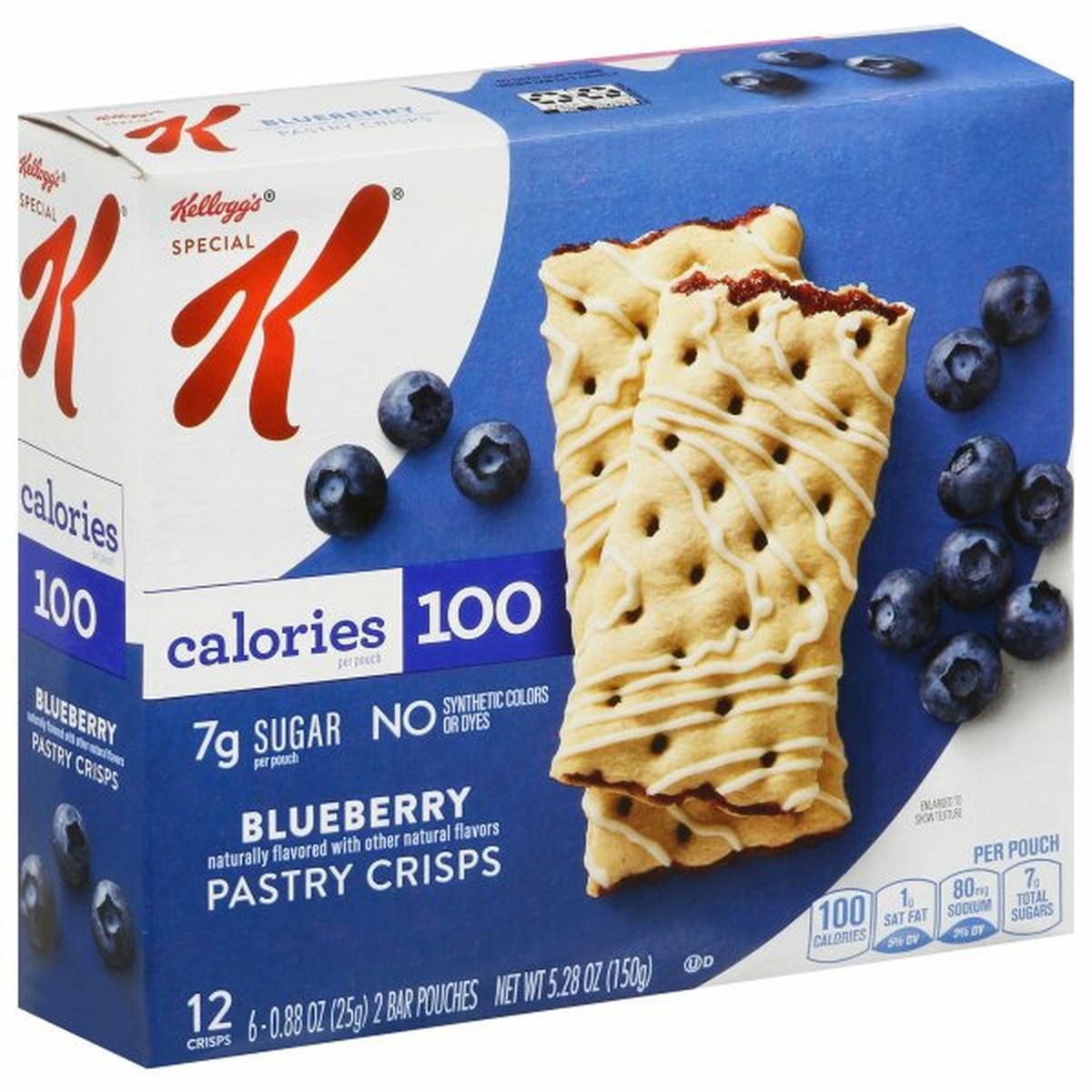 Calories in Kellogg's Special K Special K Pastry Crisps, Blueberry
