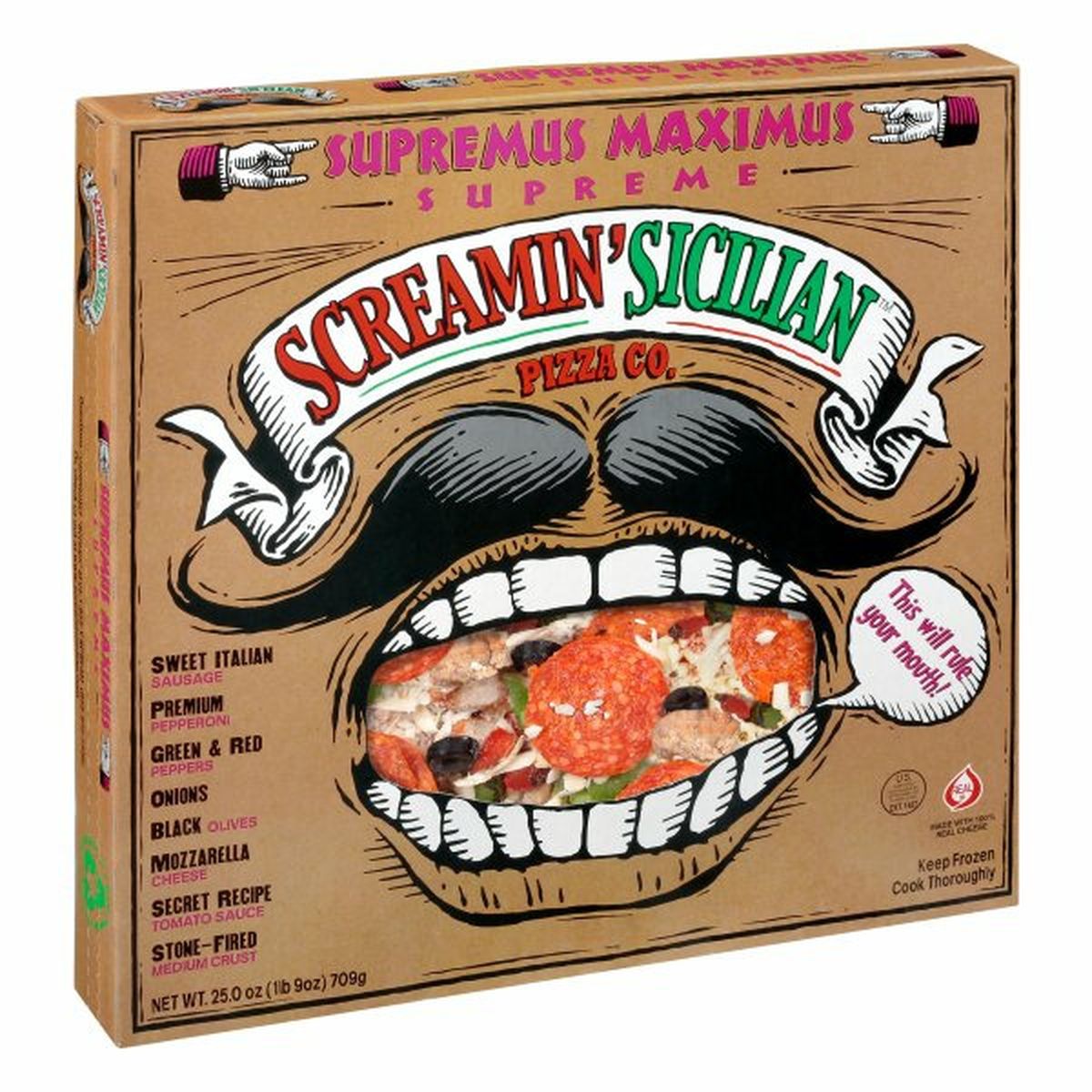 Calories in Screamin' Sicilian Supremus Maximus Pizza, Supreme