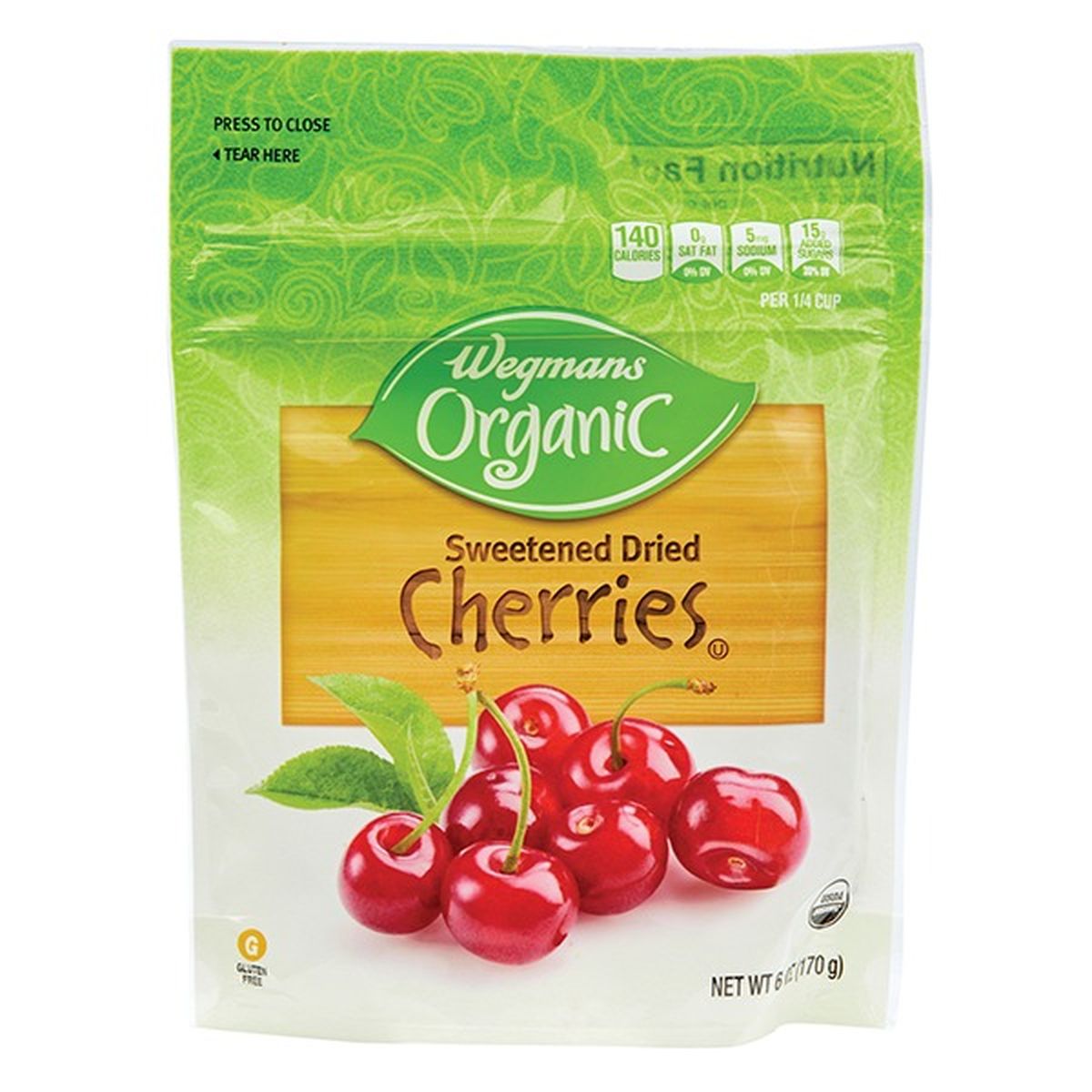 Calories in Wegmans Organic Dried Fruit, Sour Cherries