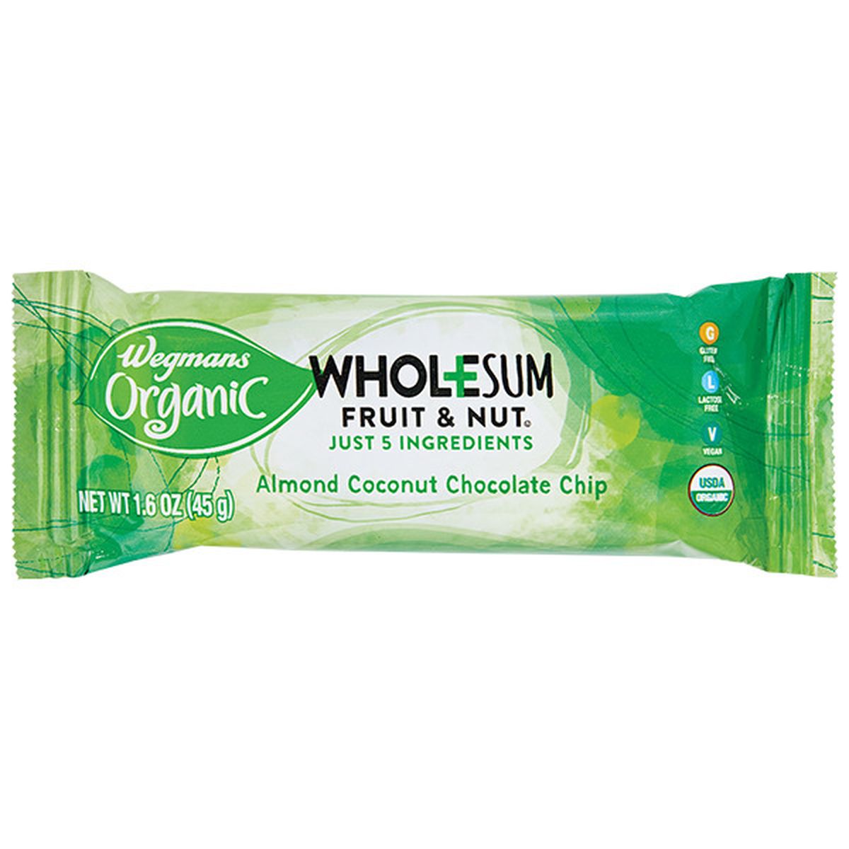Calories in Wegmans Organic Almond Coconut Wholesum Fruit & Nut Bar