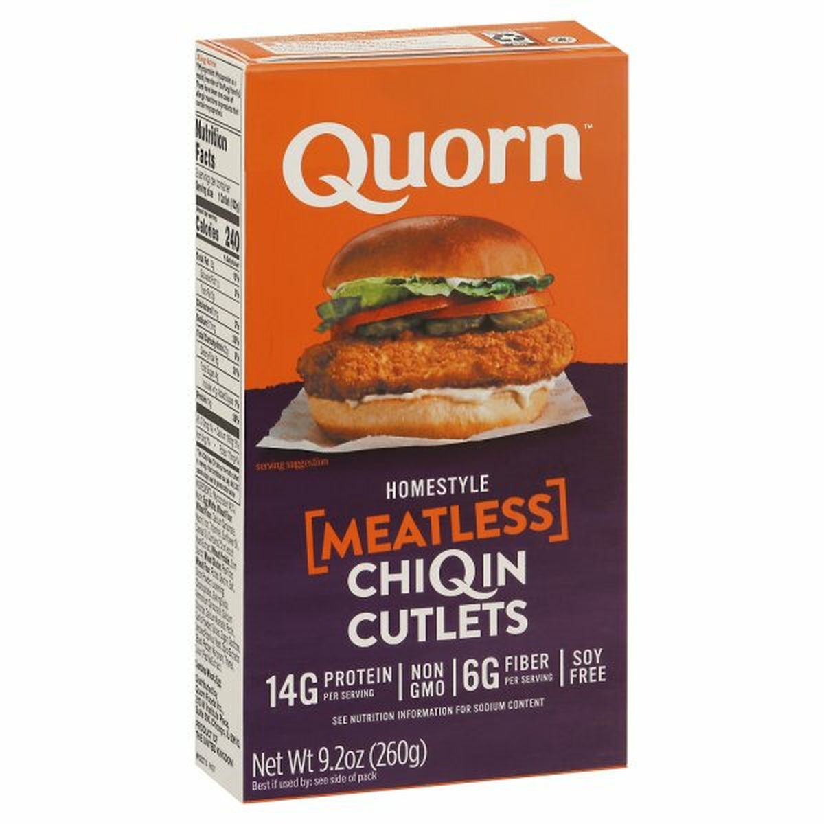 Calories in Quorn Chiqin Cutlets, Meatless, Homestyle