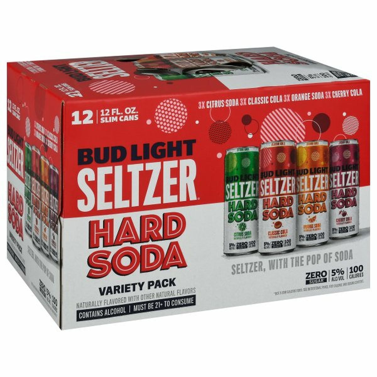 Calories in Bud Light Seltzer Hard Soda Variety Pack 12/12oz cans