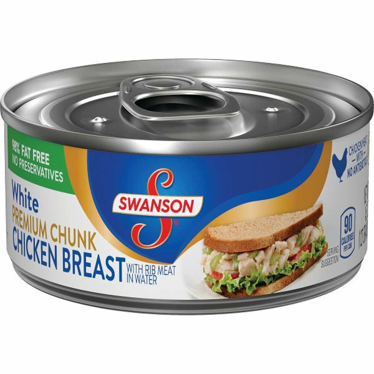 Calories in Swansons Premium White Chunk Chicken Breast in Water