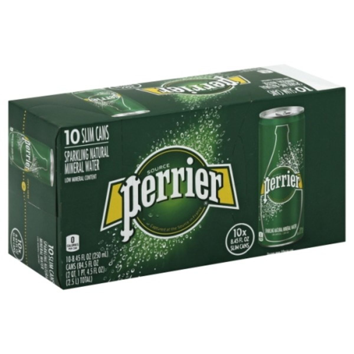 Calories in Perrier Sparkling Water, Natural Mineral, Slim Can