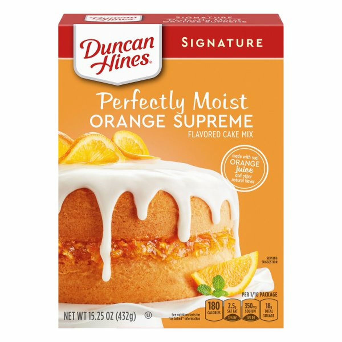 Calories in Duncan Hines Signature Flavored Cake Mix, Orange Supreme, Perfectly Moist