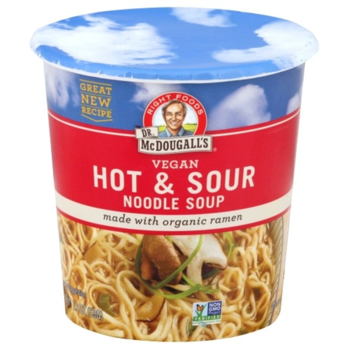 Calories in Dr. McDougall's Noodle Soup, Vegan, Hot & Sour