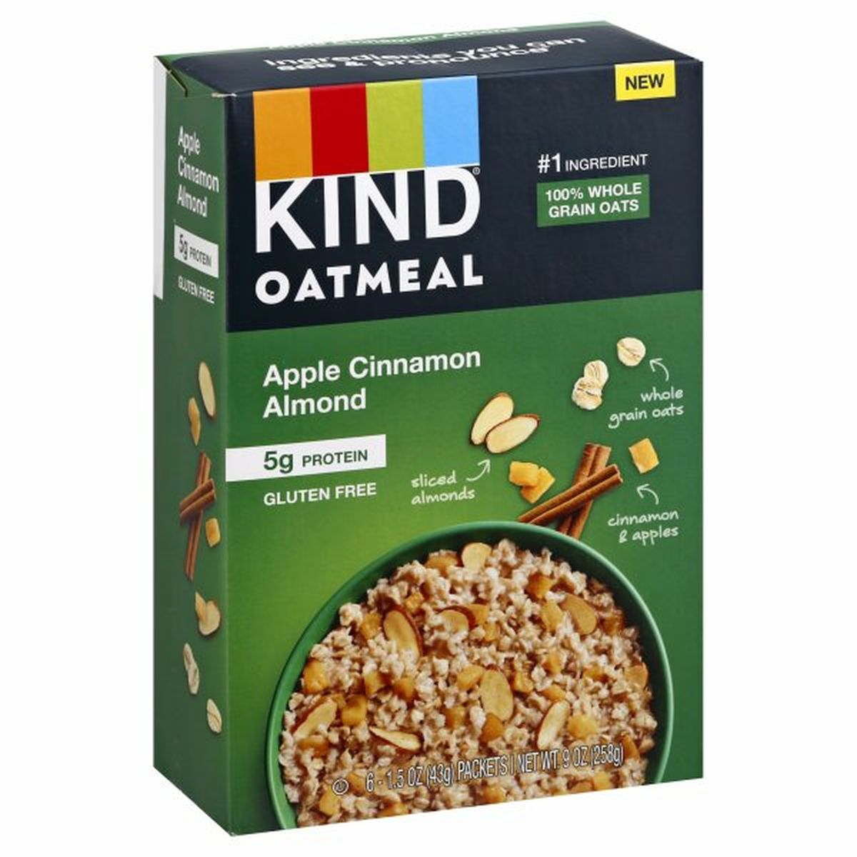 Calories in KIND Oatmeal Oatmeal, Apple Cinnamon Almond