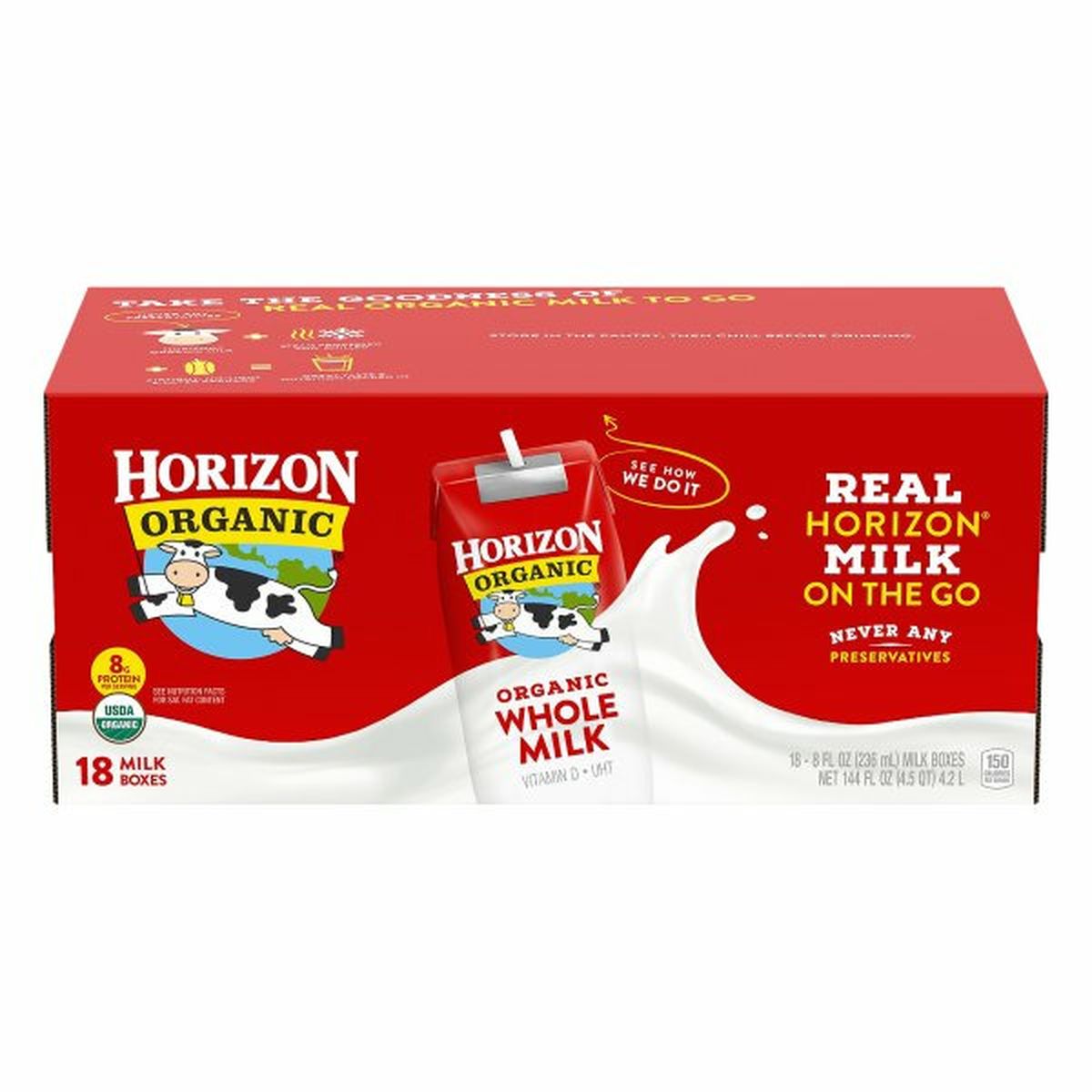 Calories in Horizon Organic Whole Milk