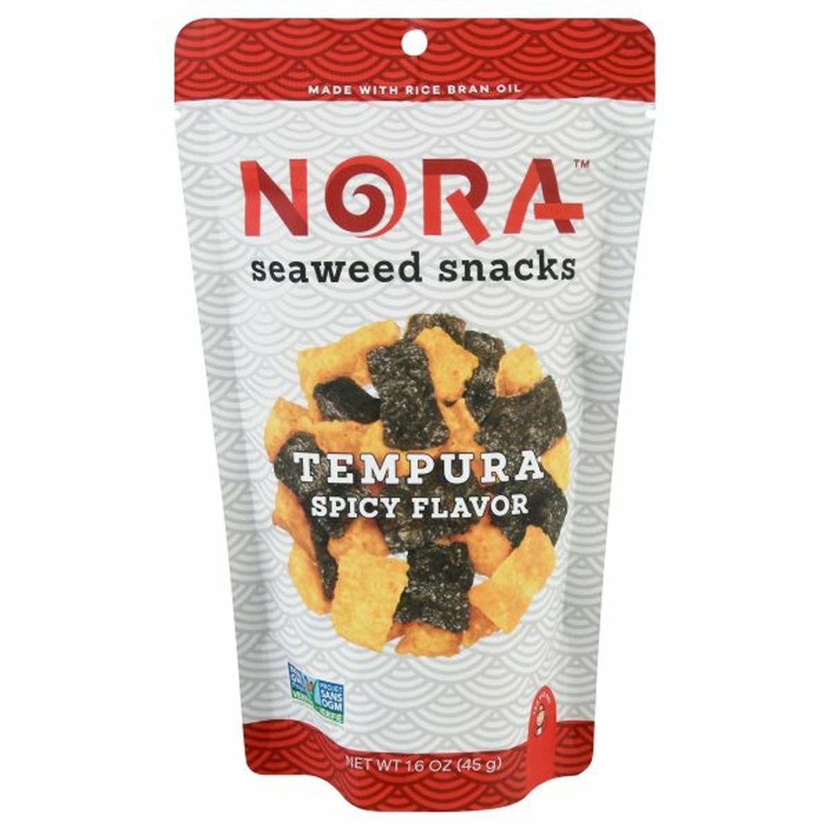 Calories in Nora Seaweed Snacks, Spicy Flavor, Tempura