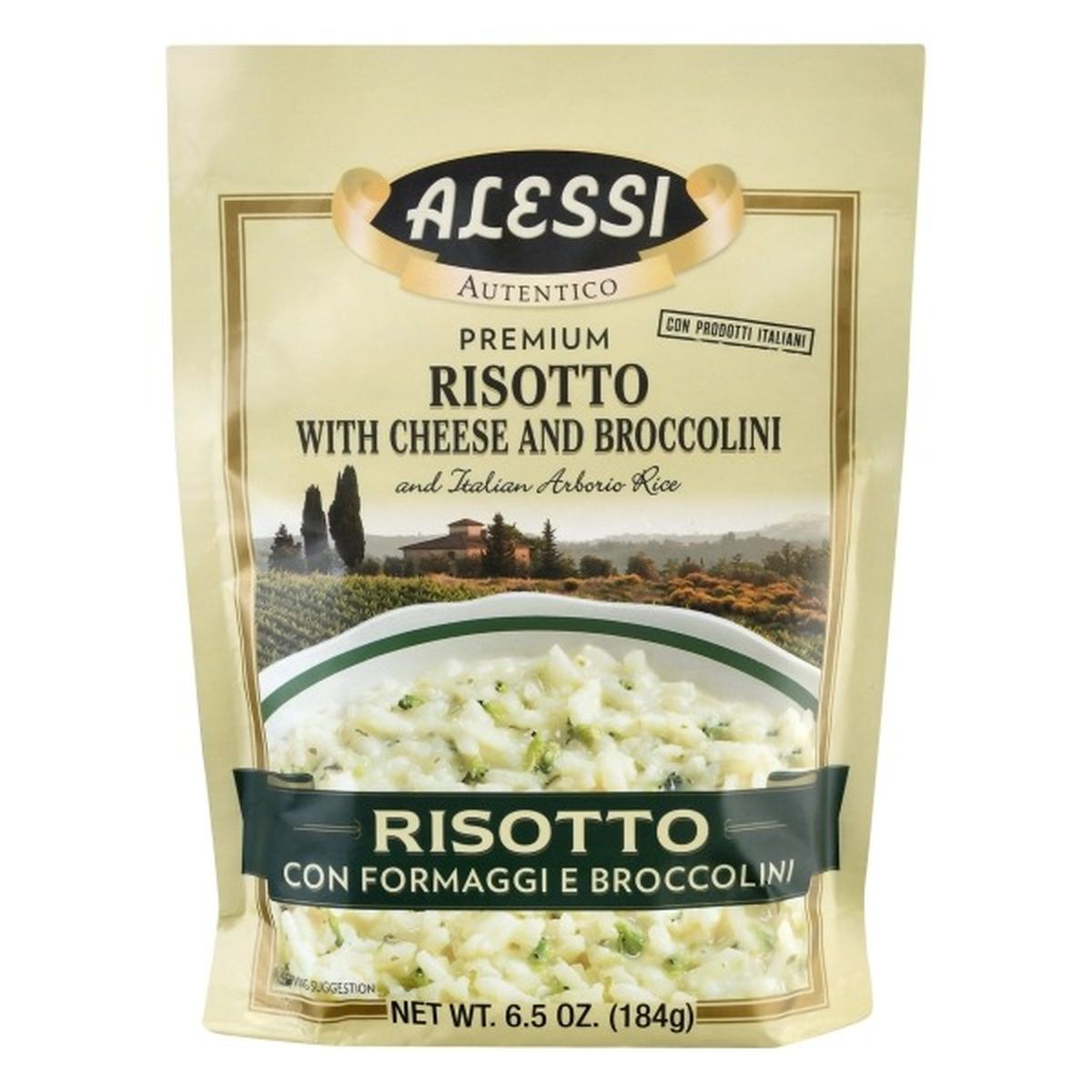 Calories in Alessi Risotto, With Cheese And Broccolini, Premium