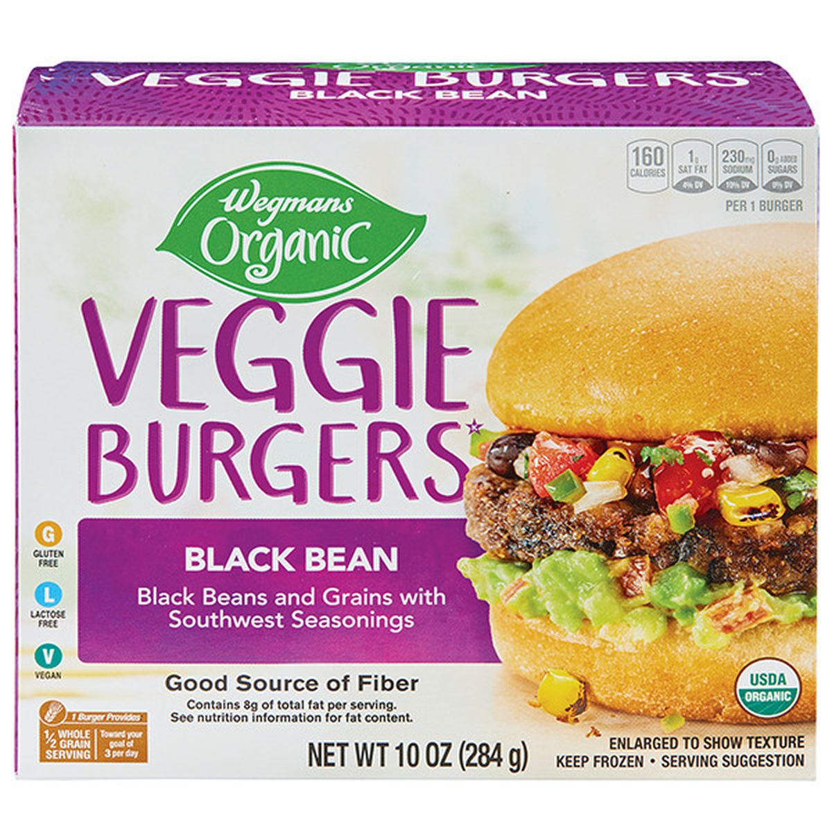 Calories in Wegmans Organic Black Bean Veggie Burgers