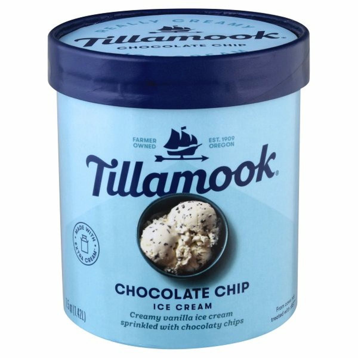 Calories in Tillamook Ice Cream, Chocolate Chip