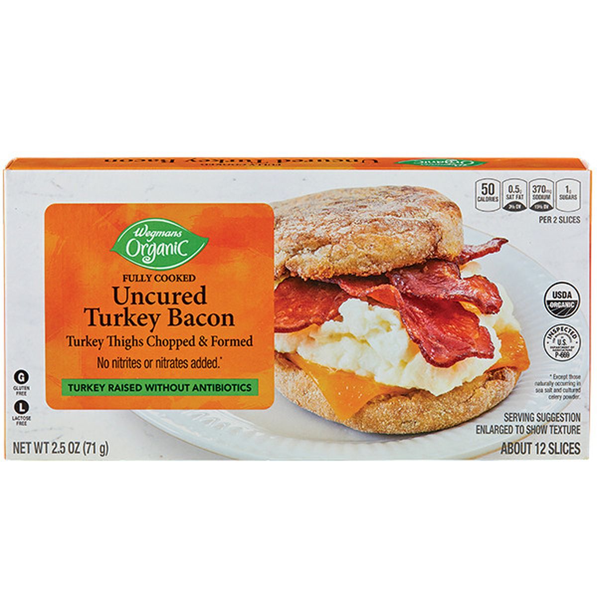 Calories in Wegmans Organic Fully Cooked Uncured Turkey Bacon