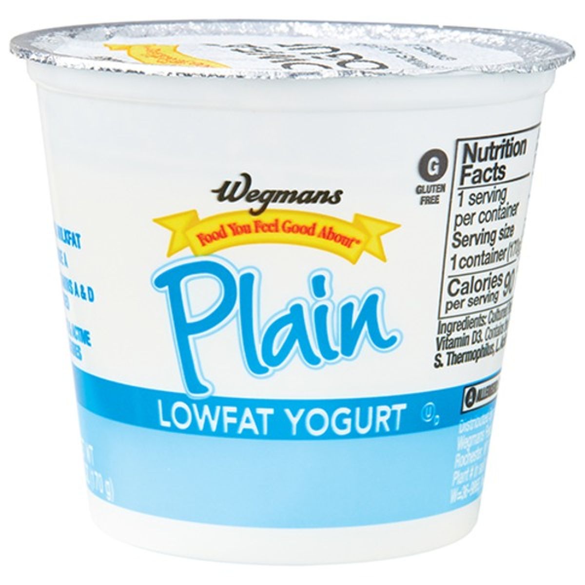 Calories in Wegmans Lowfat Plain Yogurt