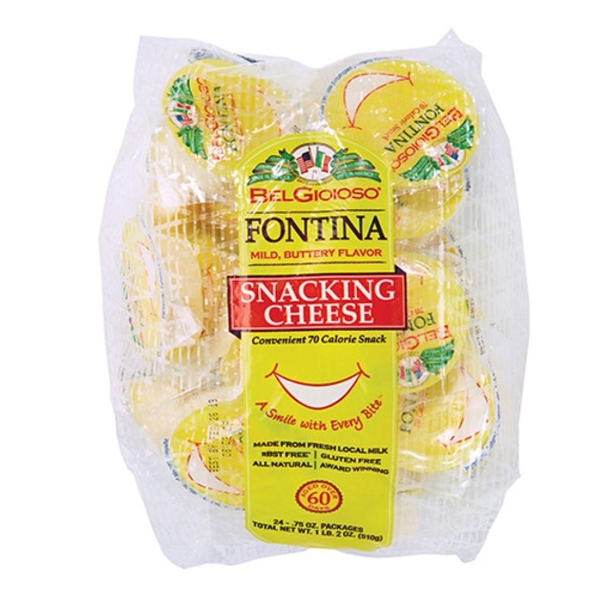 Calories in BelGioioso Fontina Snacking Cheese