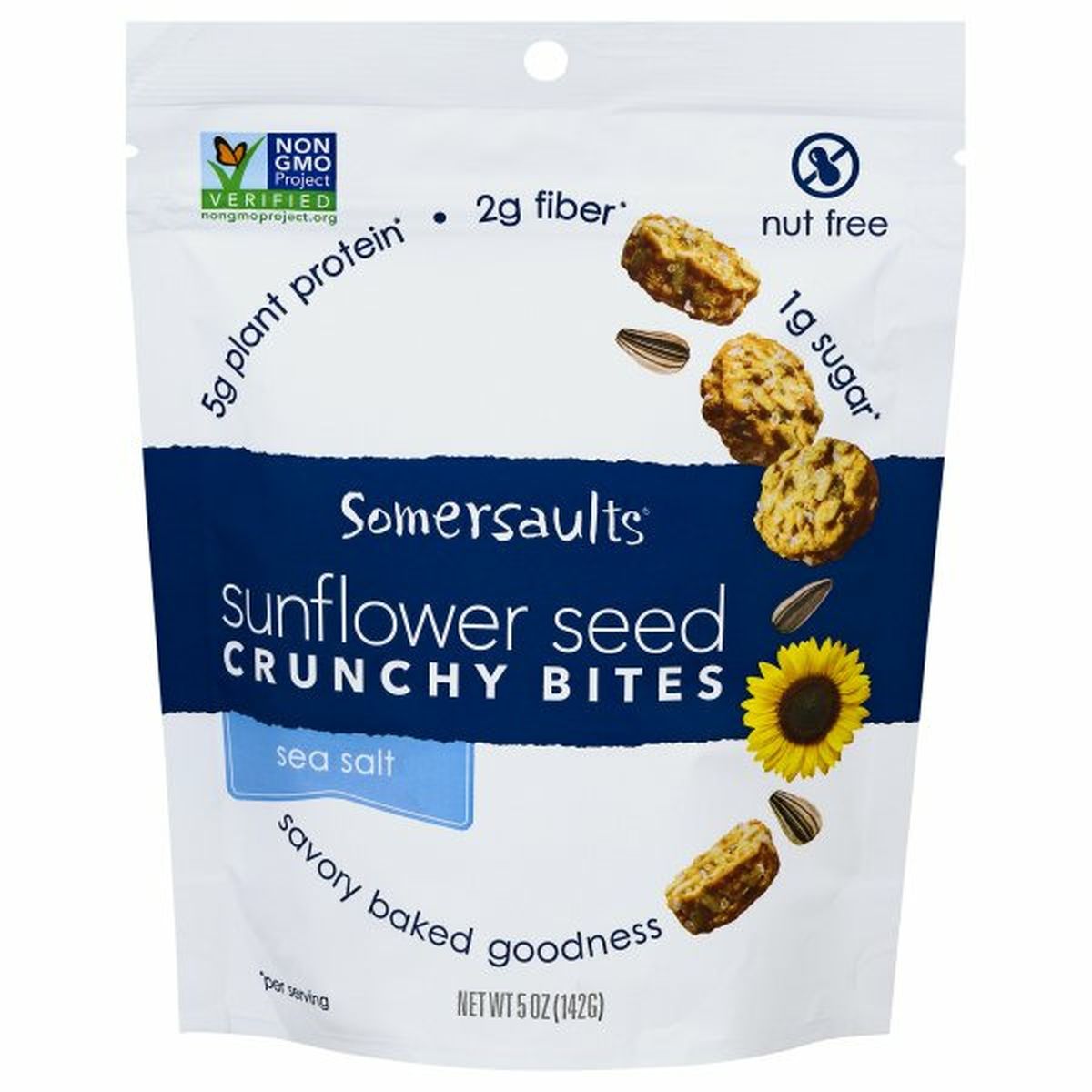Calories in Somersaults Snack Co Crunchy Bites, Sunflower Seed, Sea Salt