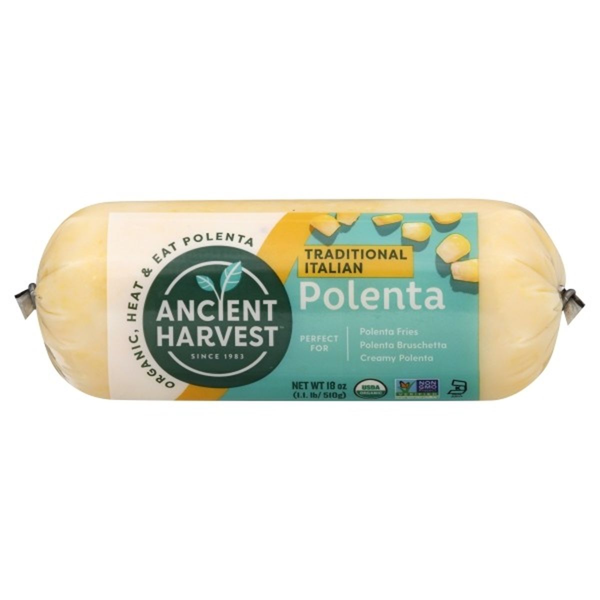 Calories in Ancient Harvest Food Merchants Brand Polenta, Organic, Traditional Italian