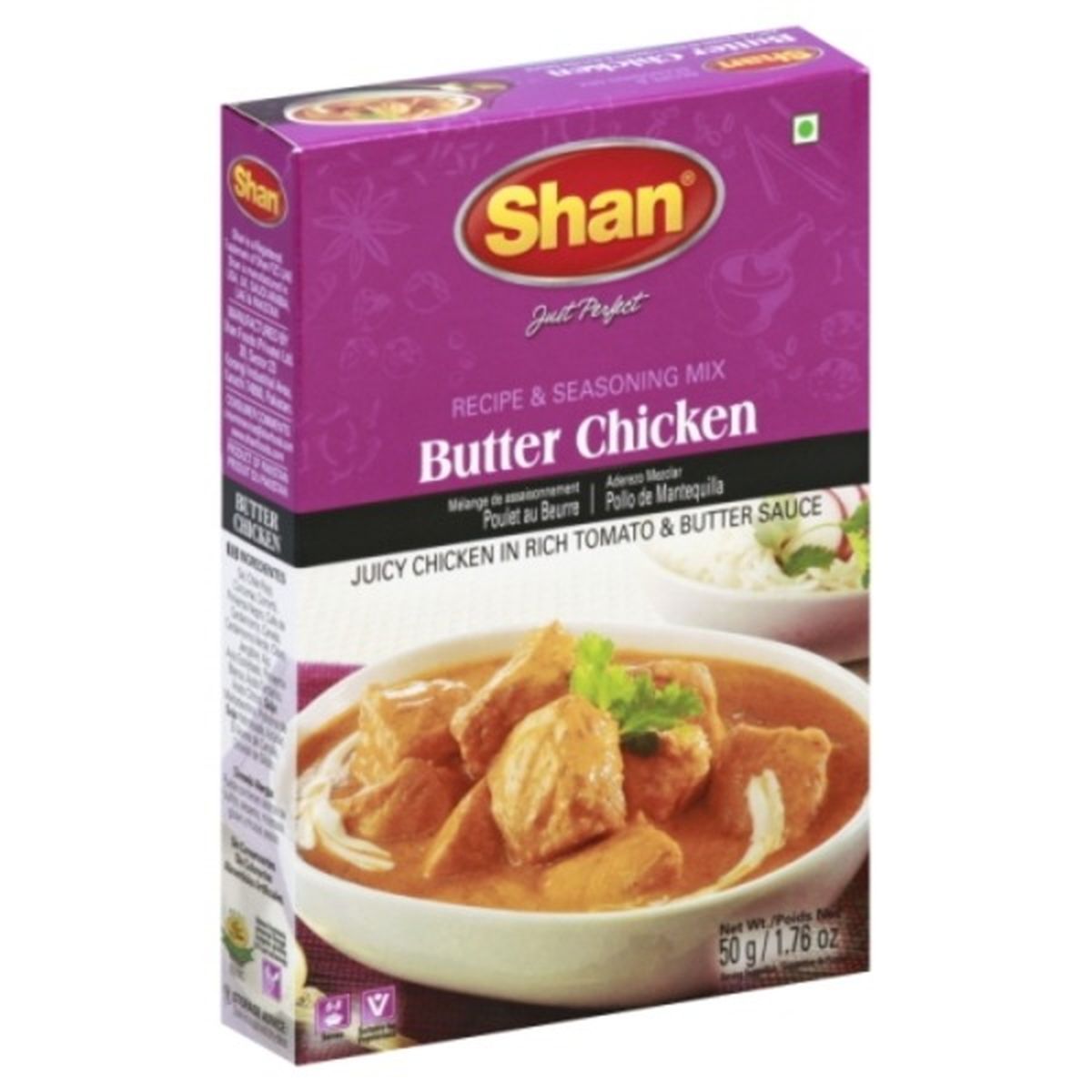 Calories in Shan Recipe & Seasoning Mix, Butter Chicken