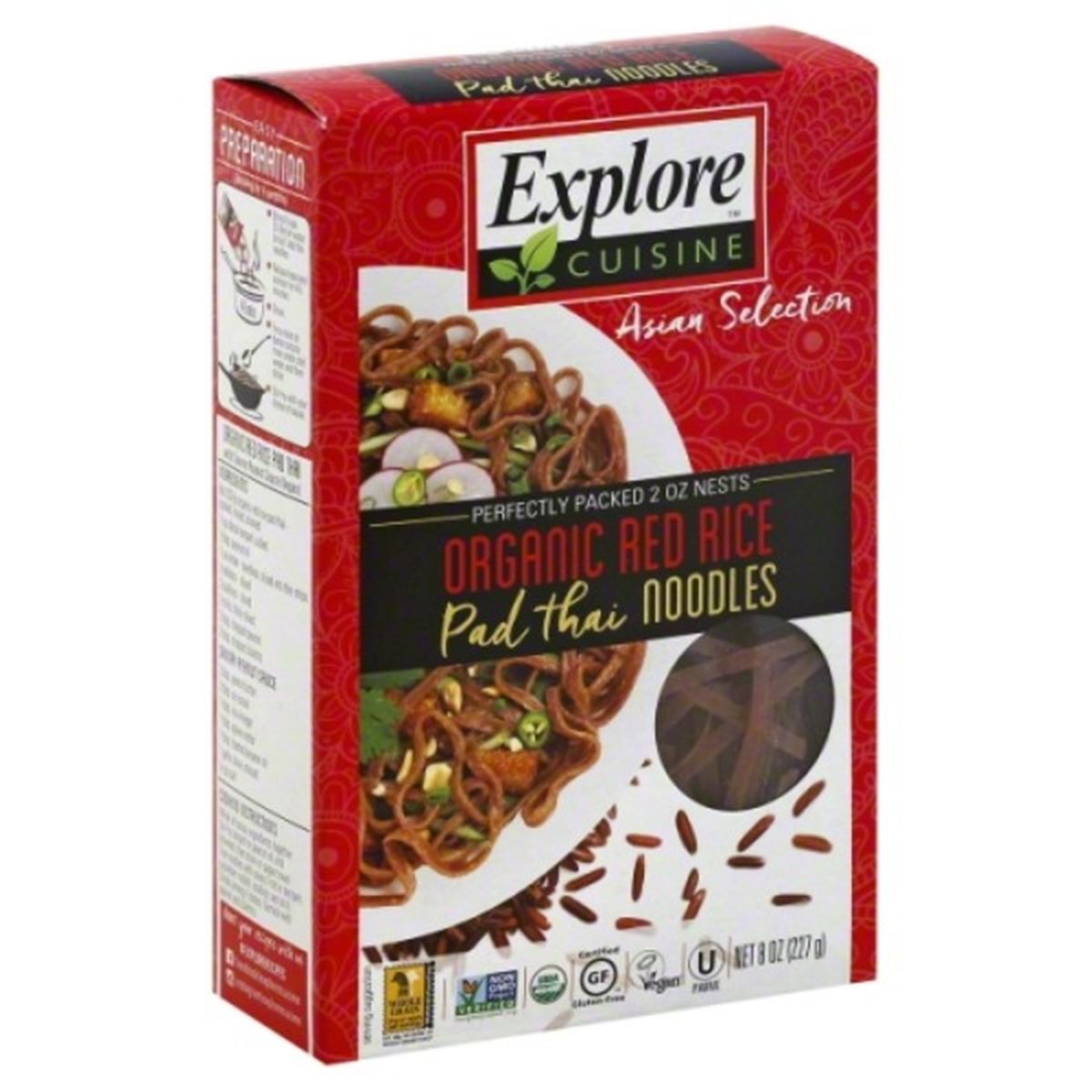 Calories in Explore Cuisine Asian Selection Noodles, Pad Thai, Organic, Red Rice
