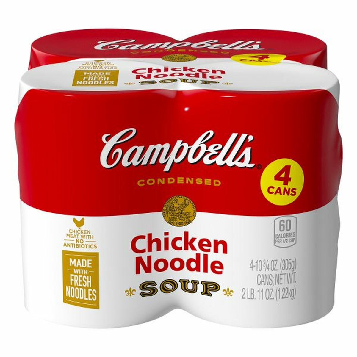 Calories in Campbell'ss Condensed Soup, Chicken Noodle, Condensed, 4 Pack