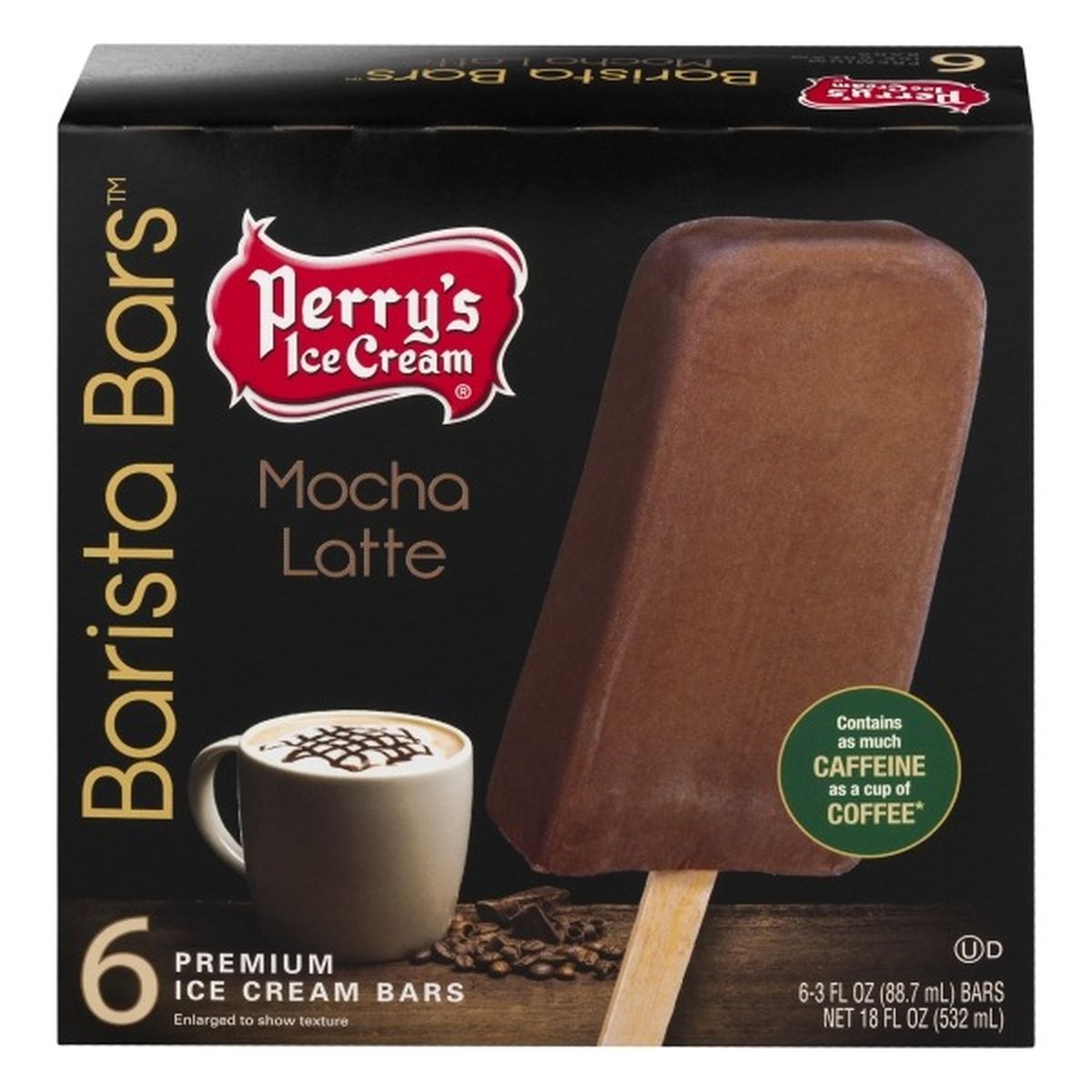 Calories in Perrys Ice Cream Barista Bars Premium, Mocha Latte